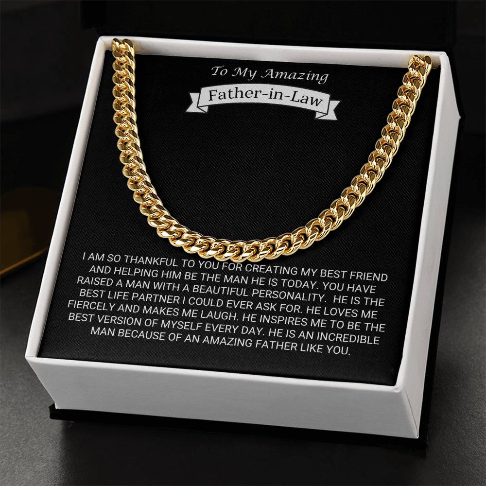 To My Father in Law / Amazing Son / Cuban Chain Necklace