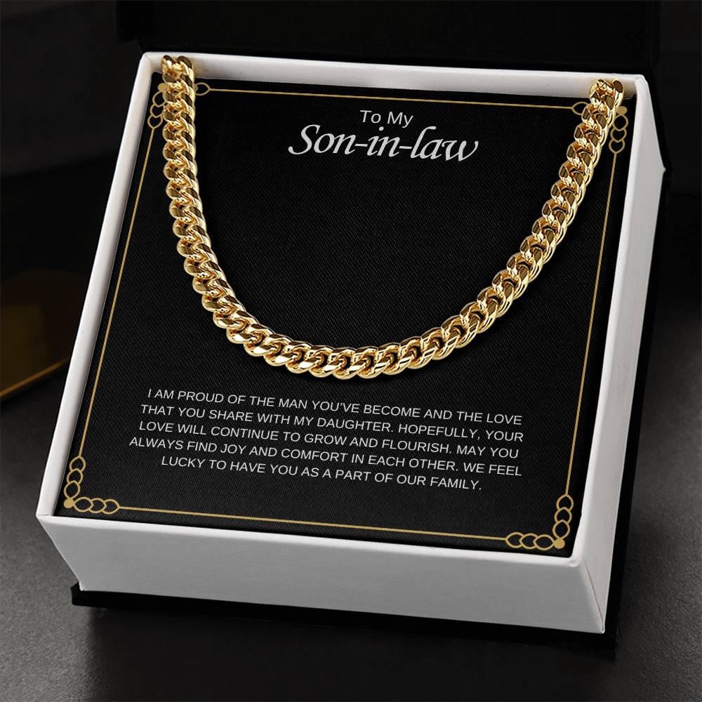 To My Son in Law / Lucky to Have You / Cuban Chain Necklace