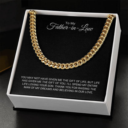 To My Father in Law / Man of My Dreams / Cuban Chain Necklace