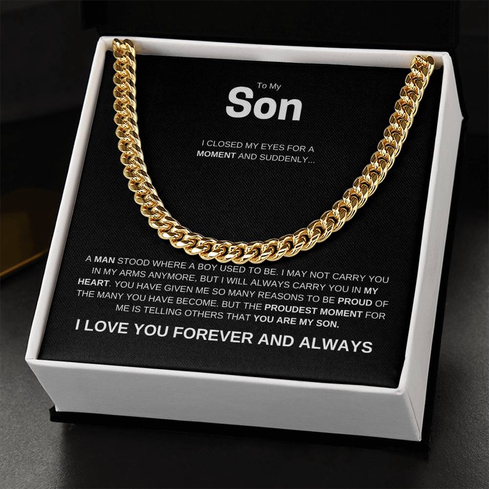 To My Son / Proud of You / Cuban Chain Necklace