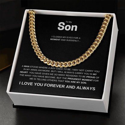 To My Son / Proud of You / Cuban Chain Necklace