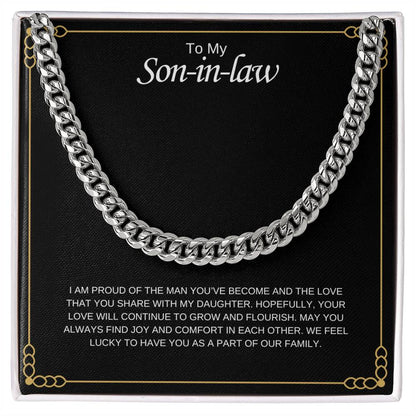 To My Son in Law / Lucky to Have You / Cuban Chain Necklace