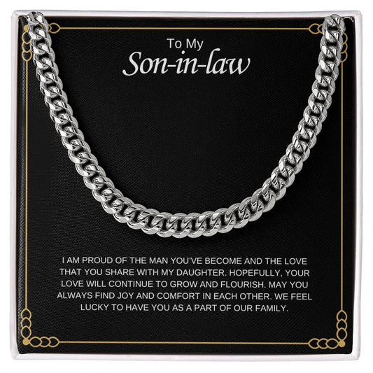 To My Son in Law / Lucky to Have You / Cuban Chain Necklace