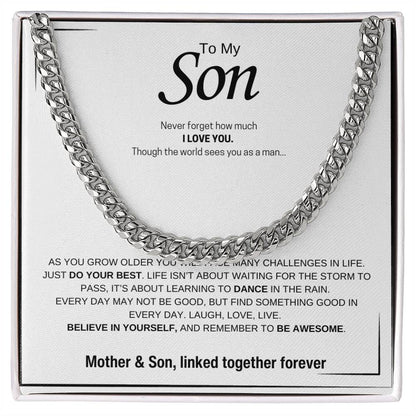 To My Son / I Love You / Cuban Chain Necklace