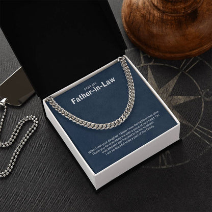 To My Father in Law / Luckiest Man / Cuban Chain Necklace