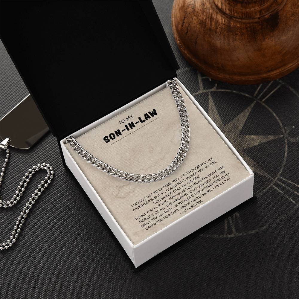 To My Son in Law / You're The One / Cuban Chain Necklace