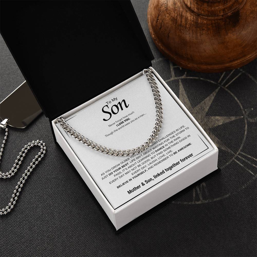 To My Son / I Love You / Cuban Chain Necklace