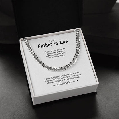 To My Father in Law / Woman of My Dreams / Cuban Chain Necklace
