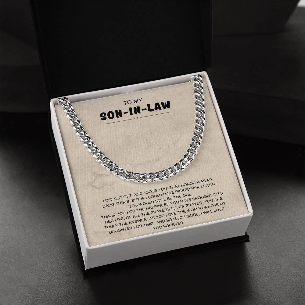 To My Son in Law / You're The One / Cuban Chain Necklace