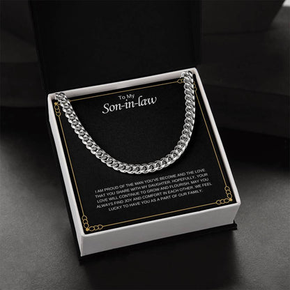 To My Son in Law / Lucky to Have You / Cuban Chain Necklace