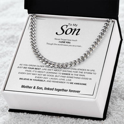 To My Son / I Love You / Cuban Chain Necklace