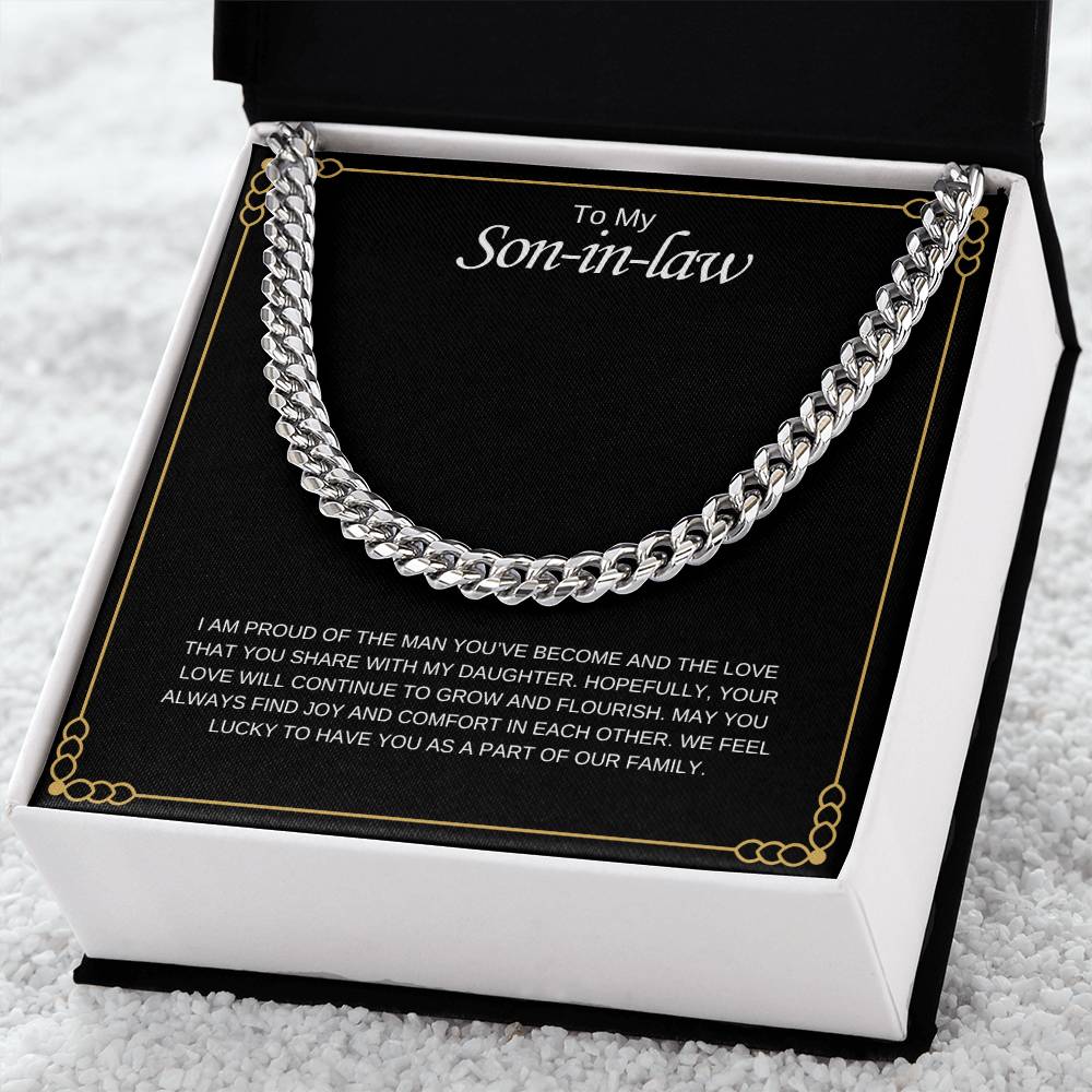 To My Son in Law / Lucky to Have You / Cuban Chain Necklace