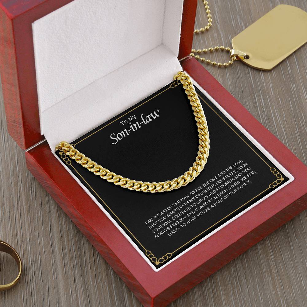 To My Son in Law / Lucky to Have You / Cuban Chain Necklace