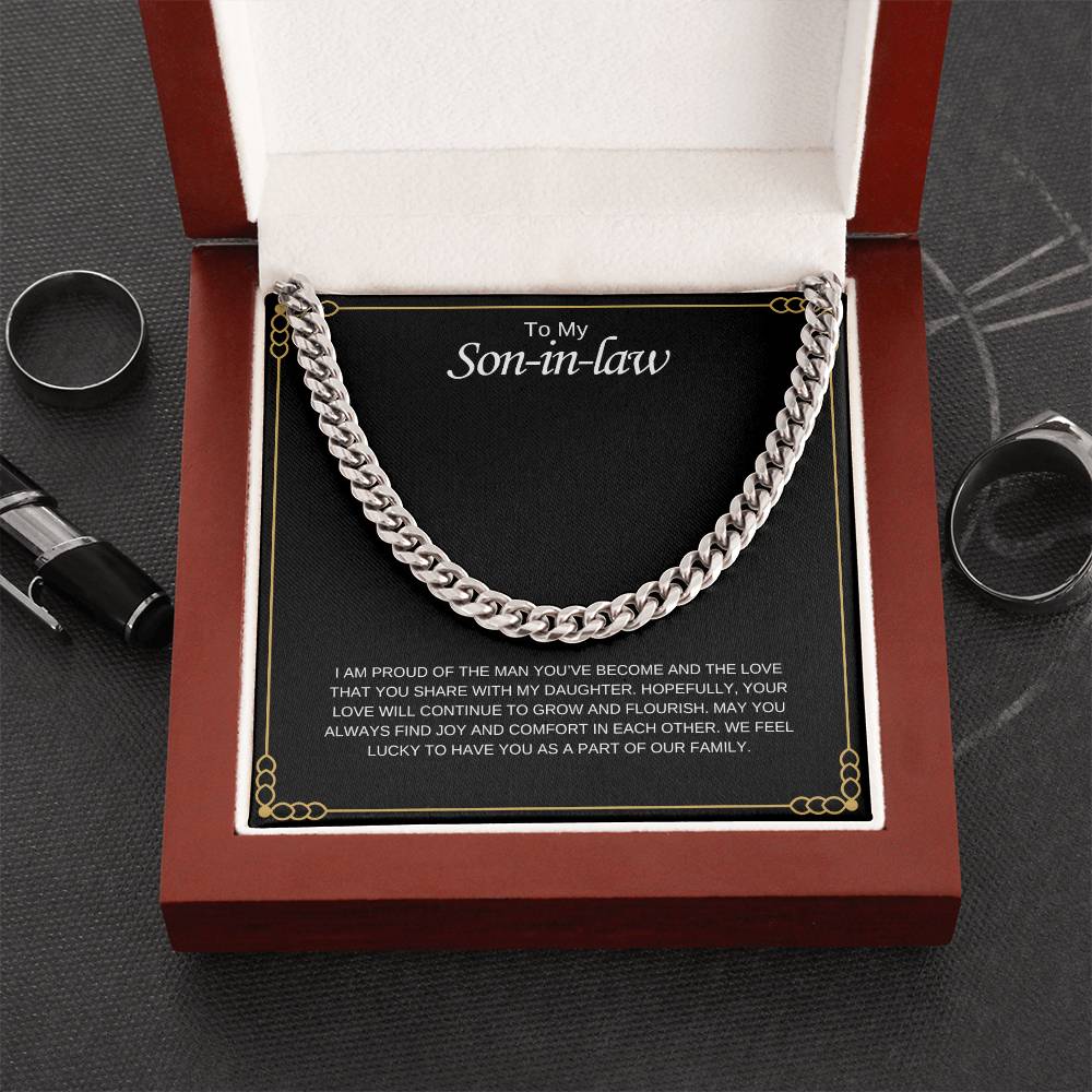 To My Son in Law / Lucky to Have You / Cuban Chain Necklace