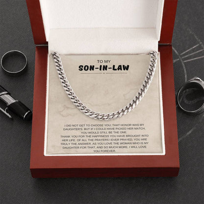 To My Son in Law / You're The One / Cuban Chain Necklace