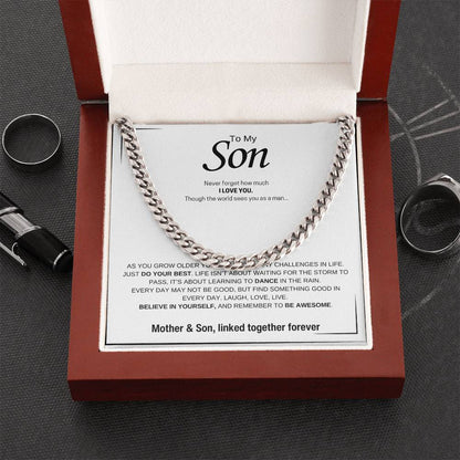 To My Son / I Love You / Cuban Chain Necklace