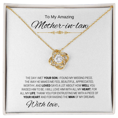 To My Mother In Law / Love Knot Necklace