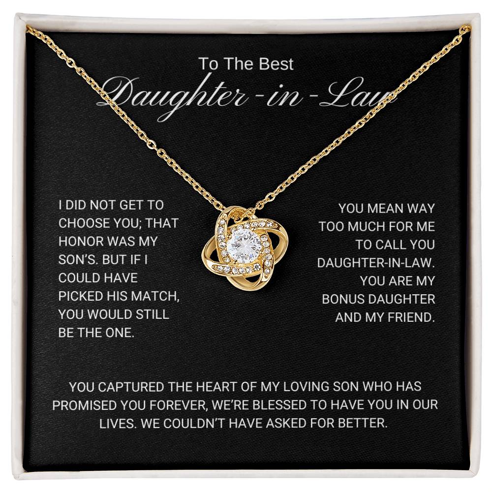 To My Daughter in Law / The One / Love Knot Necklace