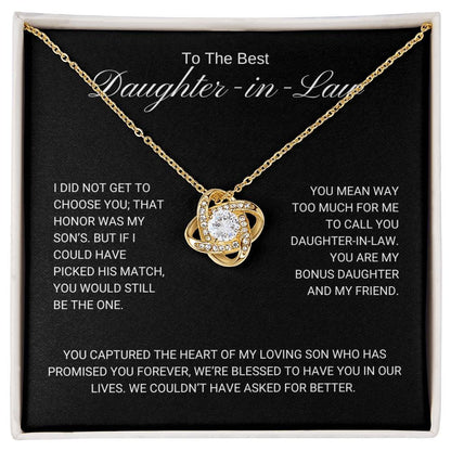 To My Daughter in Law / The One / Love Knot Necklace