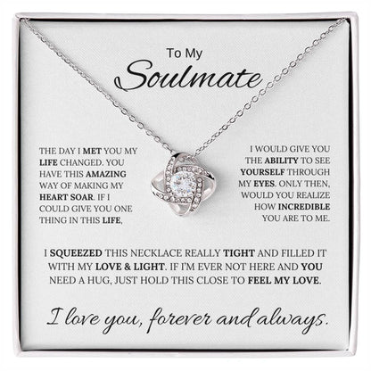 To My Soulmate / Love Knot Necklace / Anniversary, Birthday, Christmas Gift