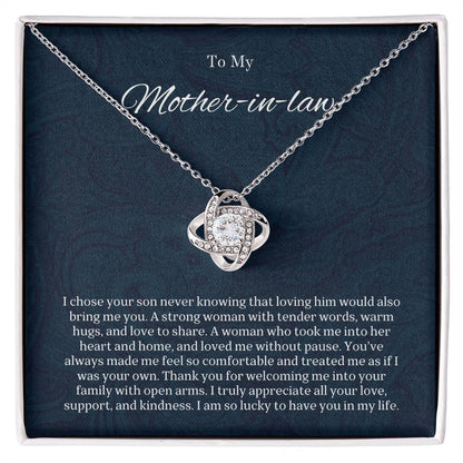 To My Mother In Law / Love Knot Necklace