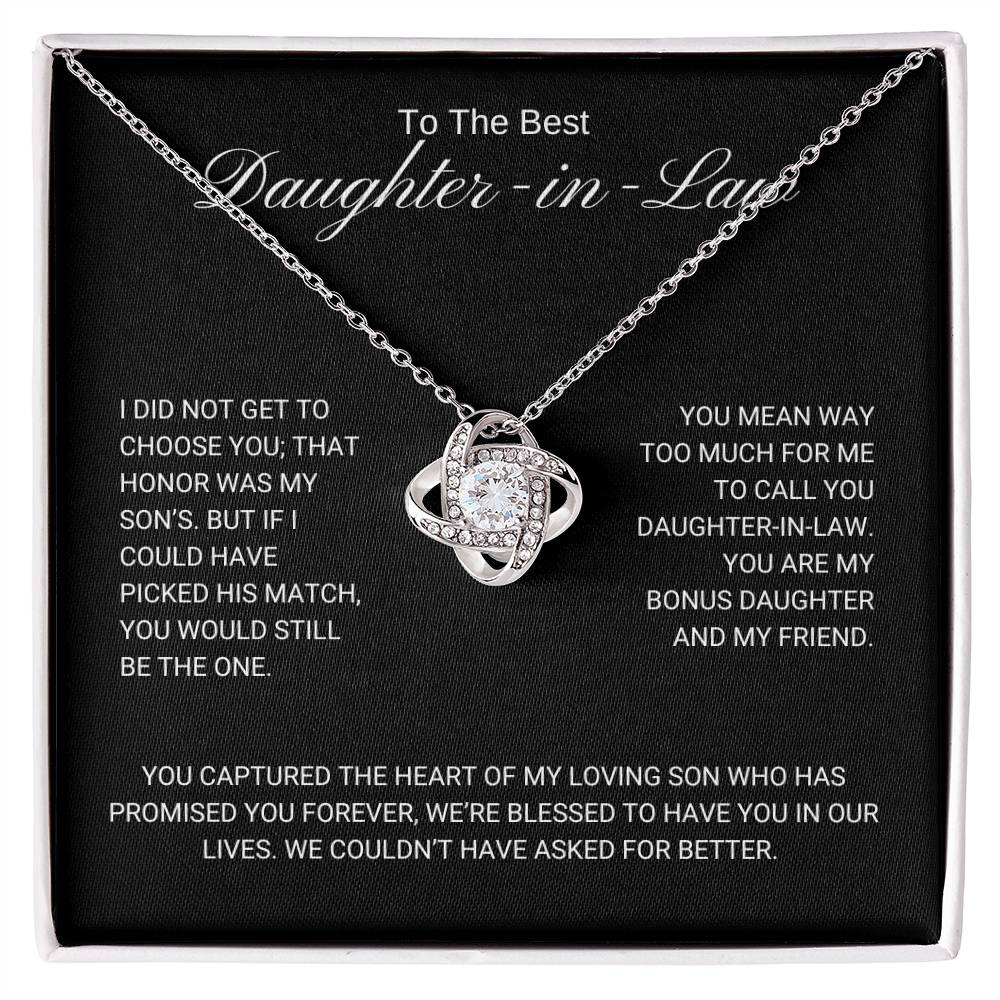 To My Daughter in Law / The One / Love Knot Necklace