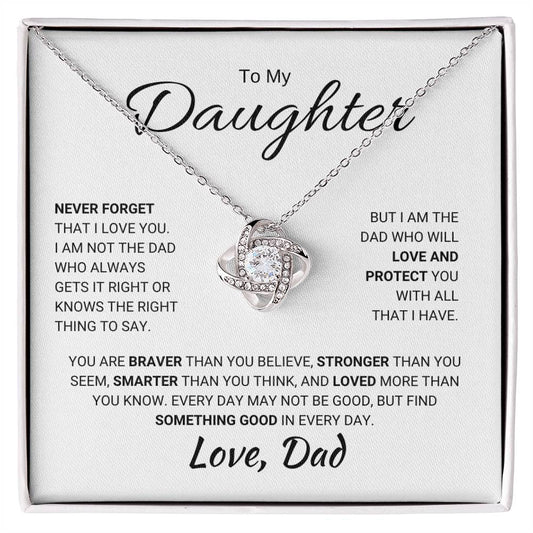 To My Daughter / Never Forget I Love You / Love Knot Necklace