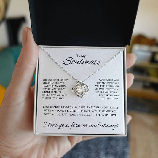 To My Soulmate / Love Knot Necklace / Anniversary, Birthday, Christmas Gift