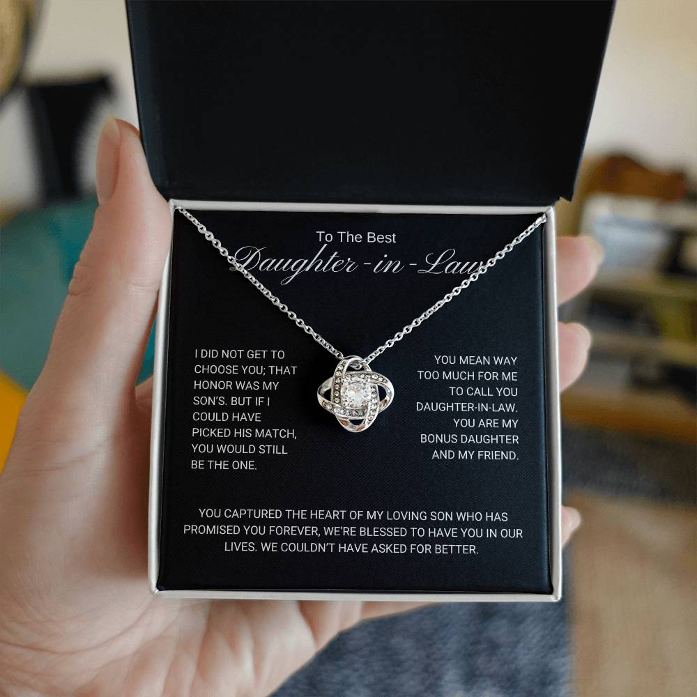 To My Daughter in Law / The One / Love Knot Necklace