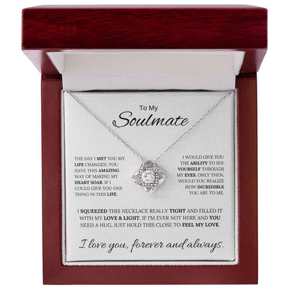 To My Soulmate / Love Knot Necklace / Anniversary, Birthday, Christmas Gift