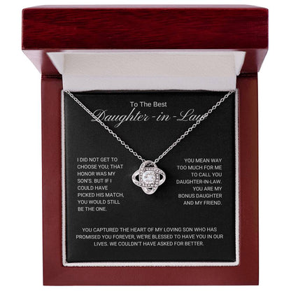 To My Daughter in Law / The One / Love Knot Necklace