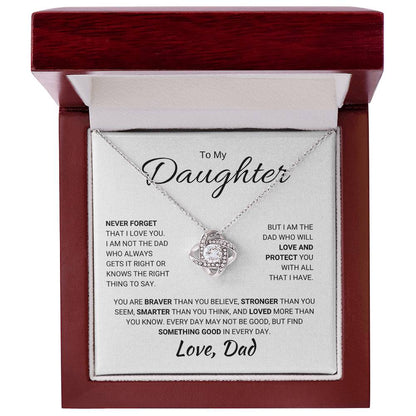 To My Daughter / Never Forget I Love You / Love Knot Necklace