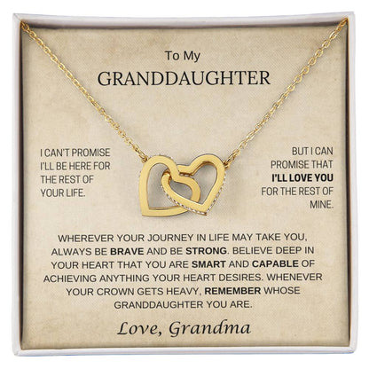 To My Granddaughter / Remember Who You Are / Interlocking Hearts Necklace