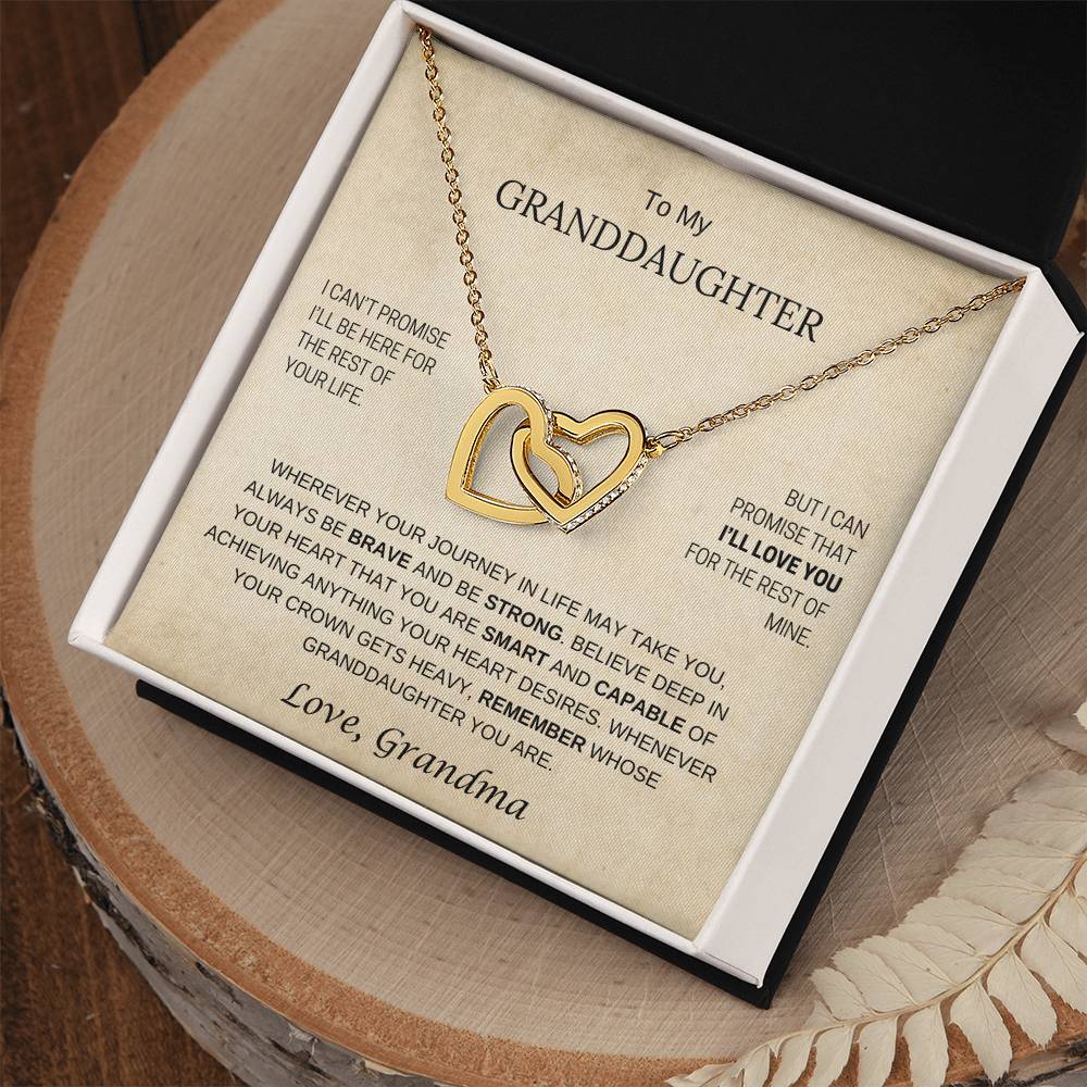 To My Granddaughter / Remember Who You Are / Interlocking Hearts Necklace