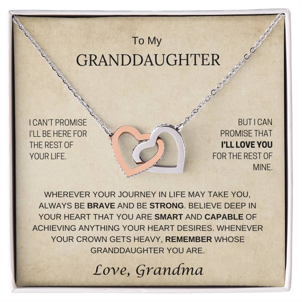 To My Granddaughter / Remember Who You Are / Interlocking Hearts Necklace