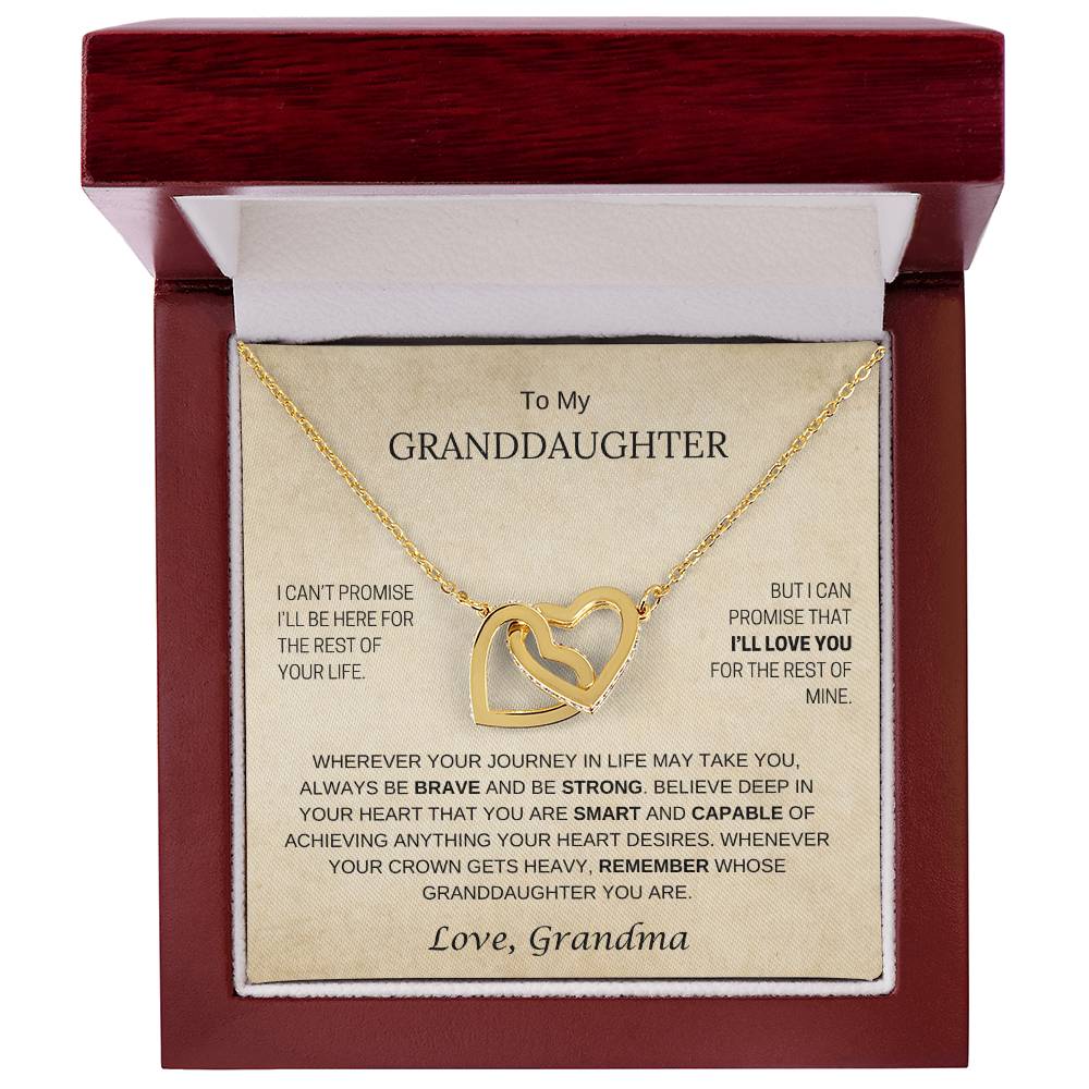 To My Granddaughter / Remember Who You Are / Interlocking Hearts Necklace