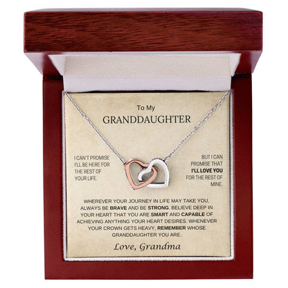 To My Granddaughter / Remember Who You Are / Interlocking Hearts Necklace