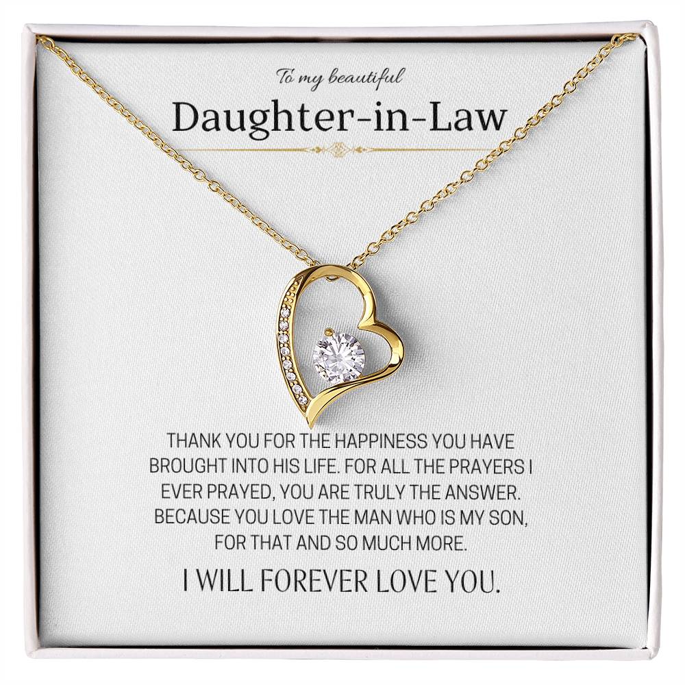 To My Daughter in Law / Forever Love Necklace