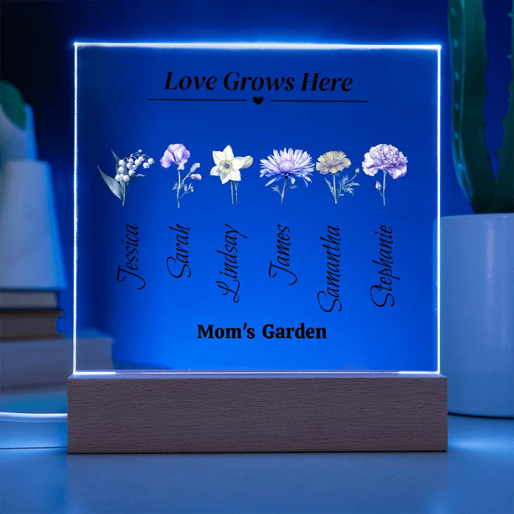 Love Grows Here - Garden Color Flower Acrylic Plaque