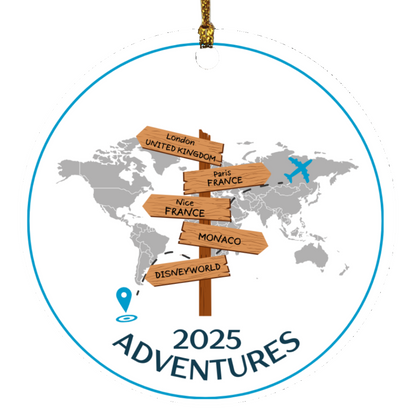 2025 Travel Adventures Ornament