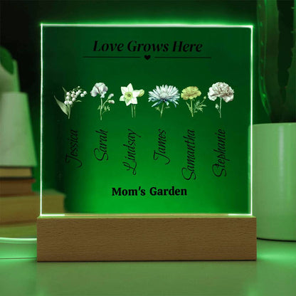 Love Grows Here - Garden Color Flower Acrylic Plaque