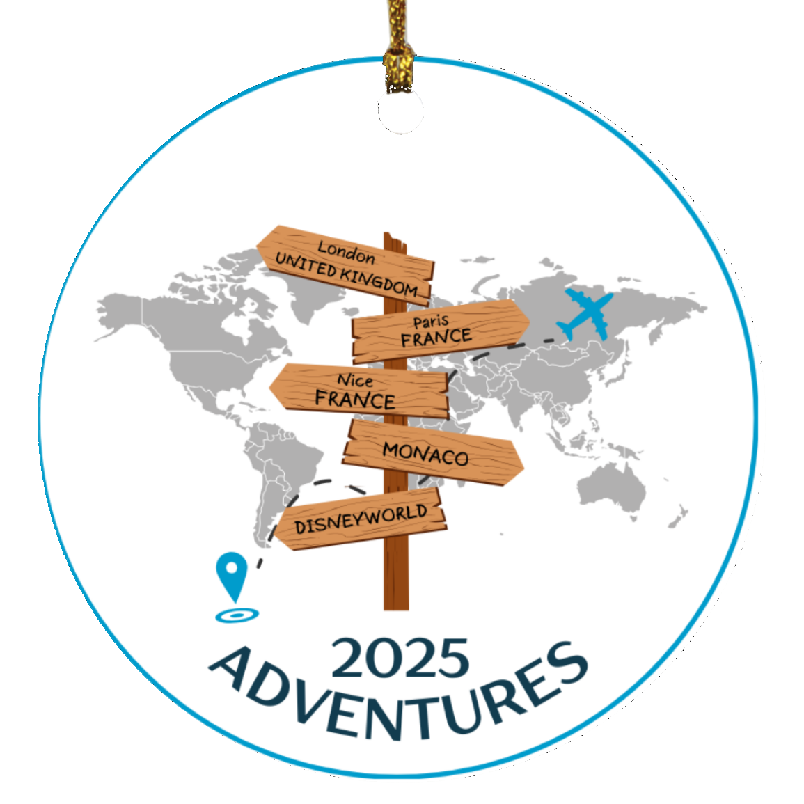 2025 Travel Adventures Ornament