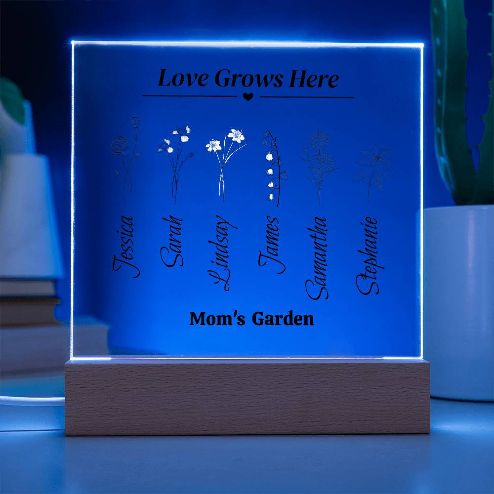 Love Grows Here - Garden Flower Plaque