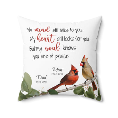 Cardinal in Spring Memorial Accent Pillow