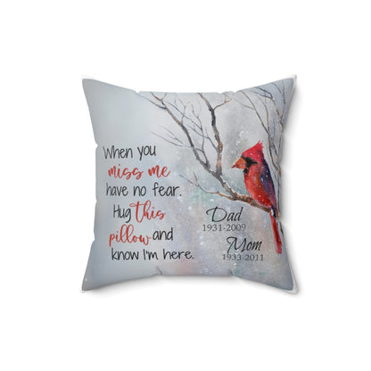 Cardinal in Snow Memorial Accent Pillow