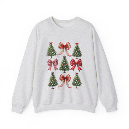 Christmas Trees & Coquette Bows Sweatshirt