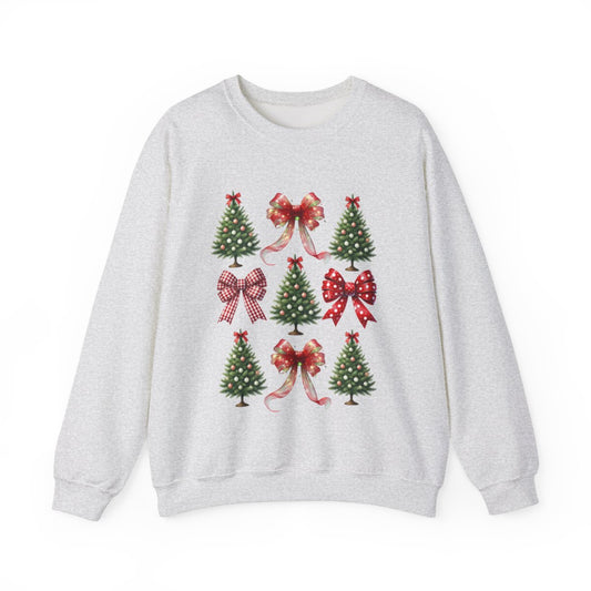 Christmas Trees & Coquette Bows Sweatshirt