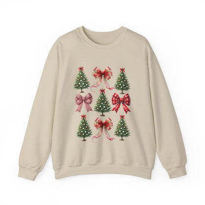 Christmas Trees & Coquette Bows Sweatshirt