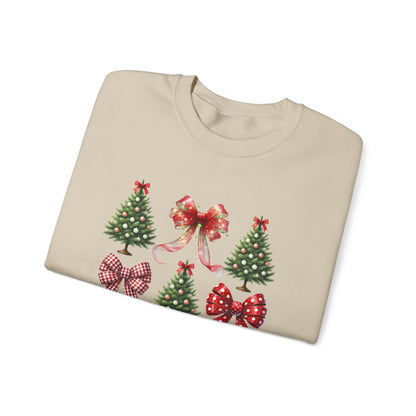 Christmas Trees & Coquette Bows Sweatshirt
