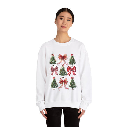 Christmas Trees & Coquette Bows Sweatshirt